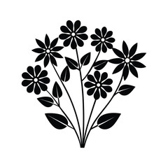 black and white silhouettes of flowers set