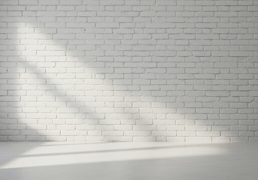 Fototapeta White brick wall texture background for product mockup and presentation