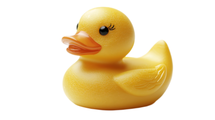 Rubber duck toy isolated over white background