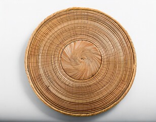 placa de madeira circular cordas bambu no fundo transparente