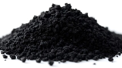 A close up image showing a mound of dark black granules
