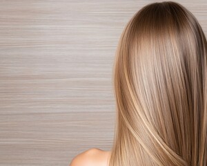 Fototapeta premium Long blonde gradient hair back view beauty fashion advertising