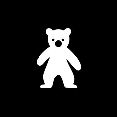 Cute minimalistic bear logo in black and white vector design suitable for modern branding and creative projects