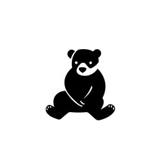Naklejka premium Playful bear icon design showcasing minimalism in black and white vector style