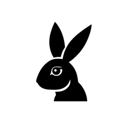 Rabbit logo design showcasing minimalism with a sleek, modern look in black and white suitable for various branding applications