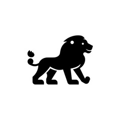 Obraz premium Minimalist lion logo design featuring bold outlines in black and white, ideal for modern branding needs in various industries