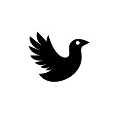 Obraz premium Minimalistic black and white bird logo design suitable for various applications in branding and graphic design