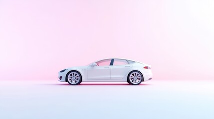 Fototapeta premium Modern electric vehicle in a minimalist studio setting