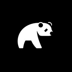 Fototapeta premium Minimalist panda icon designed in black and white vector format for modern branding and design applications