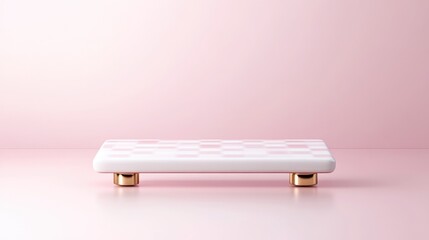 Pink and white checkered display platform