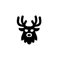 Fototapeta premium Stylized black and white deer head logo design showcasing minimalistic vector art with a modern aesthetic