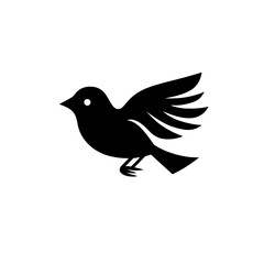 Obraz premium Minimalist black and white bird logo design featuring elegant vector graphics suitable for various applications