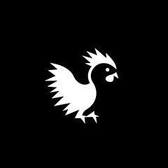 Obraz premium Minimalist black and white rooster logo design showcasing modern vector art style with unique iconography
