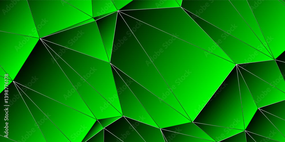 Poster abstract triangle pattern background texture. geometric low polygon in green gradient design for wal