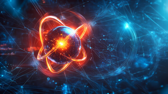 Technology quantum photogr. action concepts view science realistic computing overhead. Quantum Steel. Illustration