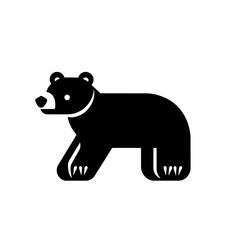 Obraz premium Minimalist bear logo design featuring a black and white vector icon suitable for various branding applications