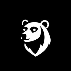 Naklejka premium Minimalist bear logo design featuring black and white colors suitable for branding or identity use