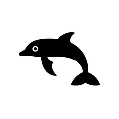 Obraz premium Minimalistic dolphin logo design in black and white, showcasing sleek lines and modern aesthetics suitable for various branding applications