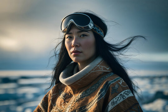 Portrait of a Northern woman in a folk costume.