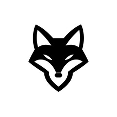 Fototapeta premium Minimalist black and white fox logo icon designed for modern branding