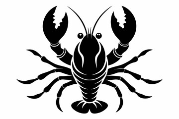 lobster silhouette line art vector illustration with a white background