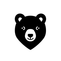 Obraz premium Minimalist black bear logo design featuring a straightforward and modern vector style with white space