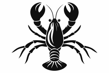 lobster silhouette line art vector illustration with a white background