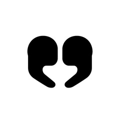 Stylish minimal black and white logo featuring quotation marks for modern design