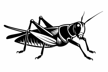 locust silhouette line art vector illustration with a white background