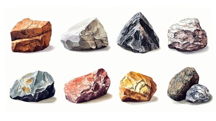 Rock types (igneous, sedimentary, metamorphic) focusing on the three main types of rocks, how they form, and their role in geological processes like mountain building and erosion.