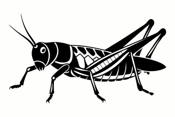 locust silhouette line art vector illustration with a white background