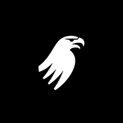 Obraz premium Stylized minimalist eagle logo vector design in black and white with a clean, modern aesthetic suitable for various branding applications