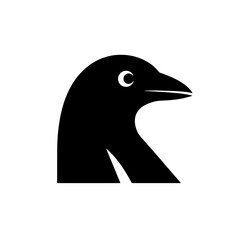 Minimalist black and white logo representing a bird icon designed for modern applications and branding needs