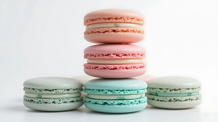 Fototapeta premium French Macaron Stack in Pastel Colors