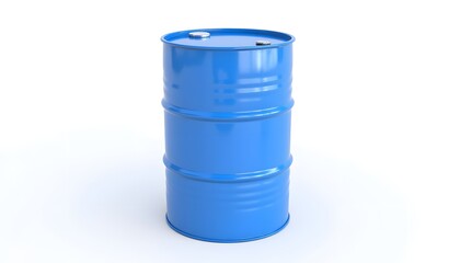 Blue 3D Illustration of a Sleek Industrial Barrel Design Element