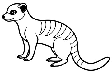 meerkat silhouette line art vector illustration with a white background