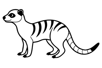 meerkat silhouette line art vector illustration with a white background