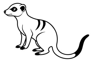 meerkat silhouette line art vector illustration with a white background