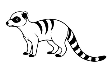 meerkat silhouette line art vector illustration with a white background