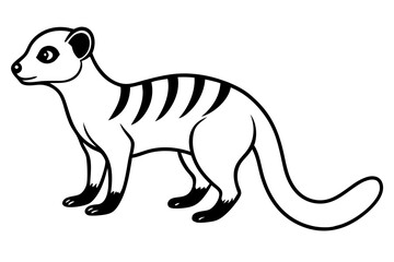 meerkat silhouette line art vector illustration with a white background
