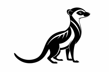 meerkat silhouette line art vector illustration with a white background