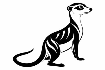 meerkat silhouette line art vector illustration with a white background