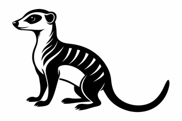 meerkat silhouette line art vector illustration with a white background