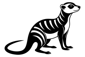 meerkat silhouette line art vector illustration with a white background