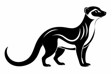 meerkat silhouette line art vector illustration with a white background