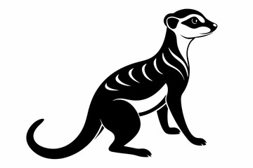 meerkat silhouette line art vector illustration with a white background