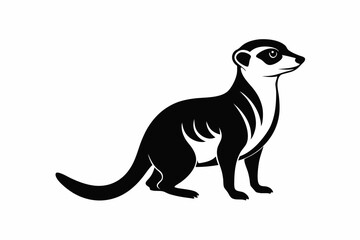 meerkat silhouette line art vector illustration with a white background