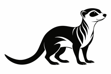 meerkat silhouette line art vector illustration with a white background