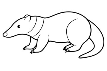 mole silhouette line art vector illustration with a white background