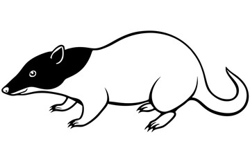 mole silhouette line art vector illustration with a white background